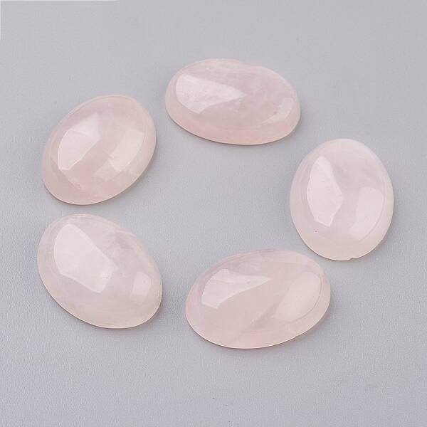 Natural Rose Quartz Flat Back Cabochons