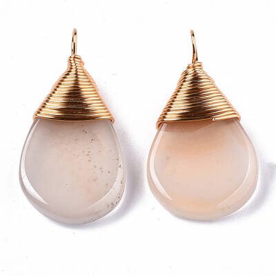 Natural White Agate Pendants