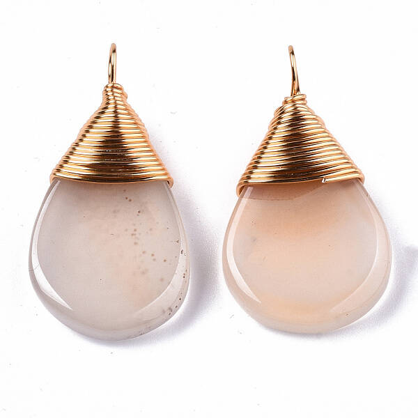 Natural White Agate Pendants