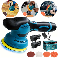 【Father's Day Gift】Cordless Car Buffer Polisher - 6 Inch Portable Orbital Car Polisher Kit with 2 * Batteries & 8 Variabl...