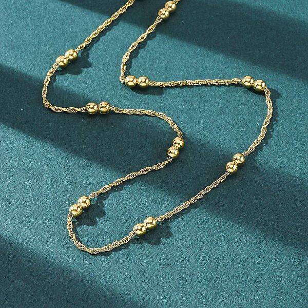 304 Stainless Steel Double Round Rope Chain Necklaces