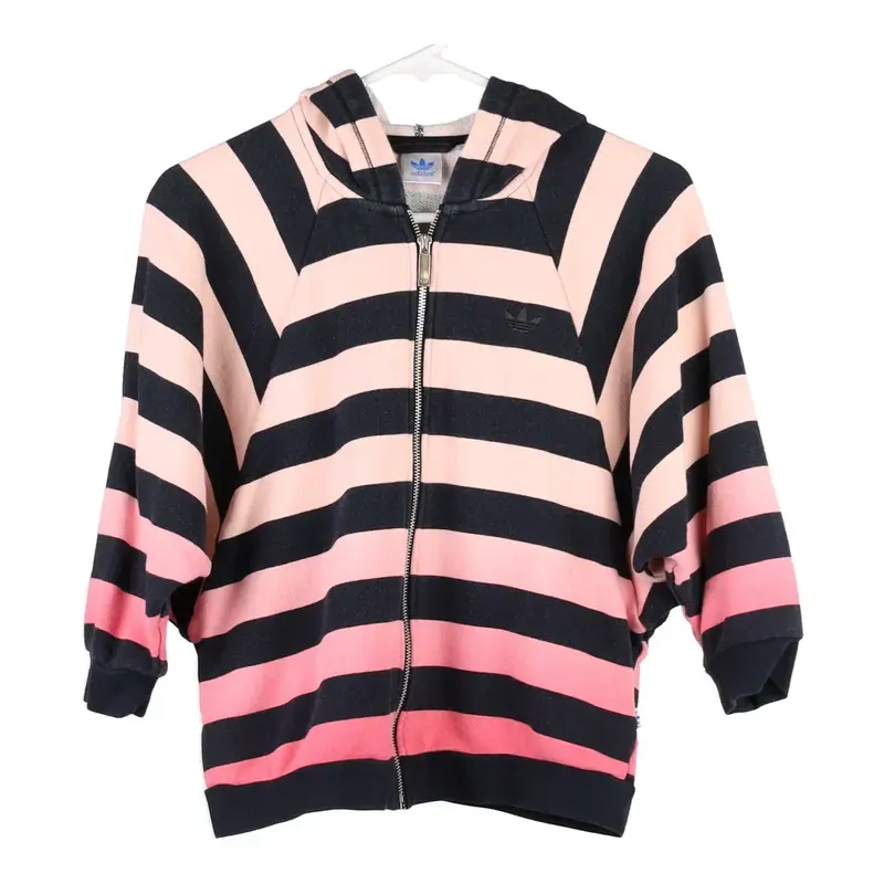 Age 14 Adidas Striped Hoodie - Small Block Colour Cotton Blend