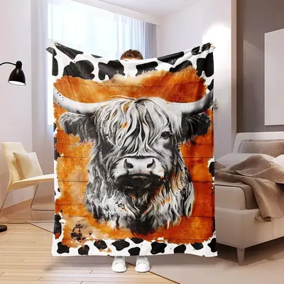 Yak Print Cozy Bed Blanket, Soft Comfortable Warm Napping Throw Blanket for Sofa Couch Chair 2024 Outdoor, Sleeping Bedding, ...