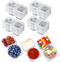 20 Sets Reusable Snack Container, Condiment Containers with Lid, 2 compartments Dipping Container for Refrige, Portion Contro...