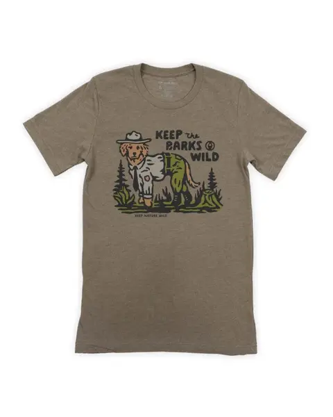 Keep the Barks Wild Unisex Tee | Olive | Size: S