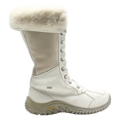 UGG Snow Boots White Leather Womens UK 6.5