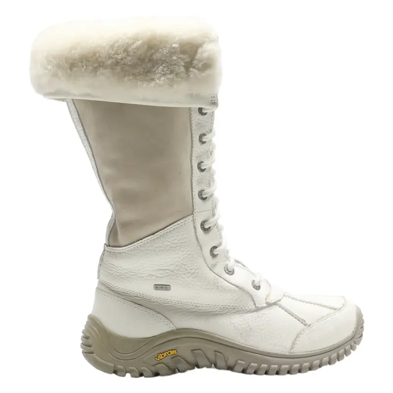 UGG Snow Boots White Leather Womens UK 6.5