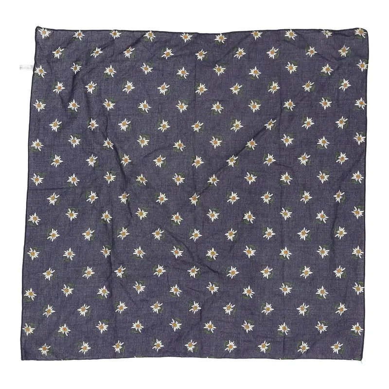 Unbranded Floral Scarf - No Size Navy Cotton