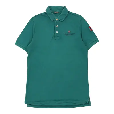 Napapijri Polo Shirt - Large Teal Cotton