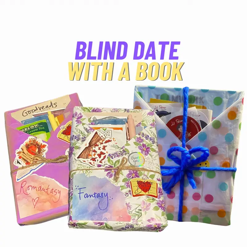 Blind Date With A New Book - Softcover and Hardcover - for Adults, Teens & Kids with Bookmarks & More