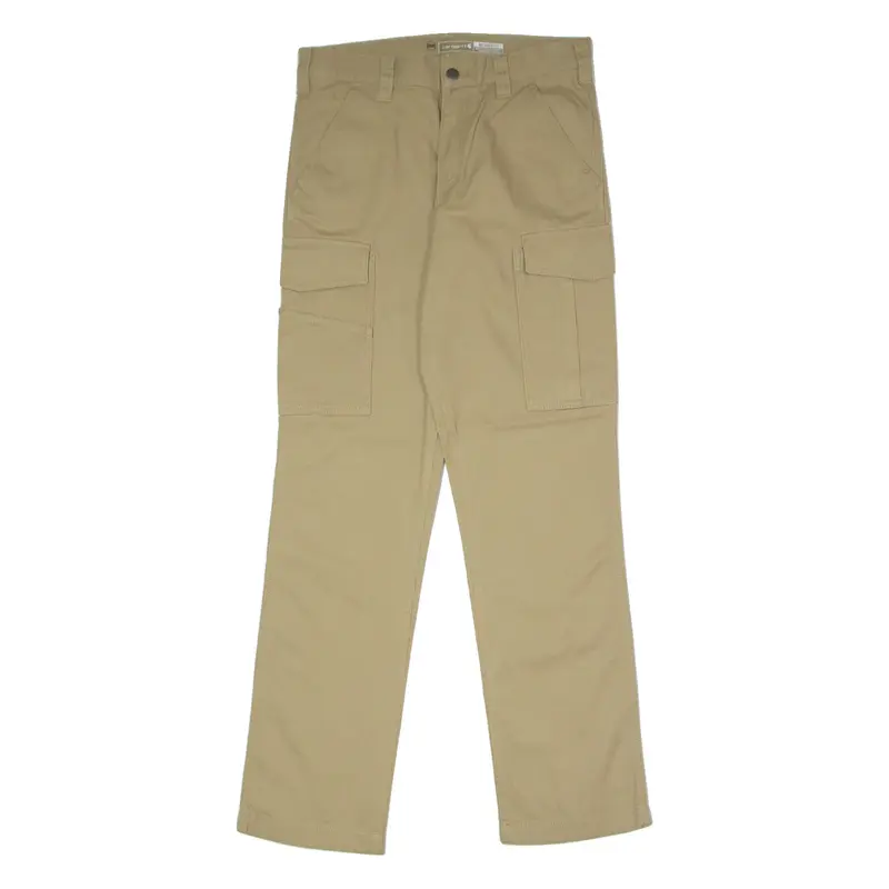CARHARTT Cargo Workwear Mens Canvas Trousers Beige Relaxed Straight W31 L32