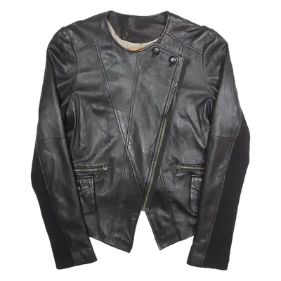 EMU Womens Biker Jacket Black Leather M