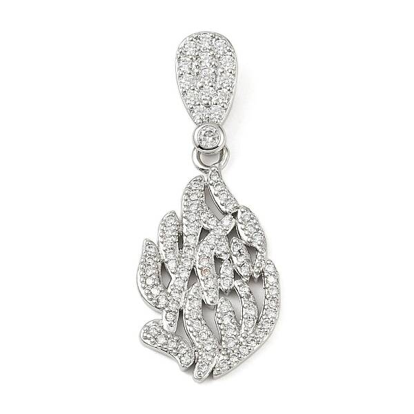 Brass Micro Pave Cubic Zirconia Pendants