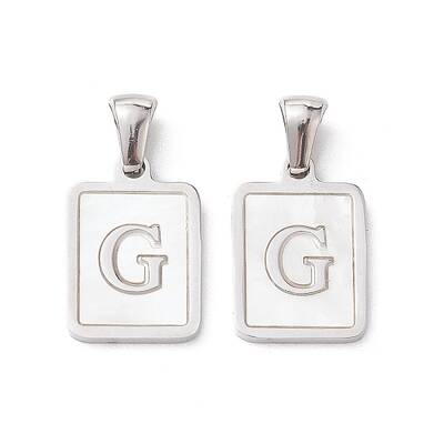 304 Stainless Steel Pave Shell Pendants