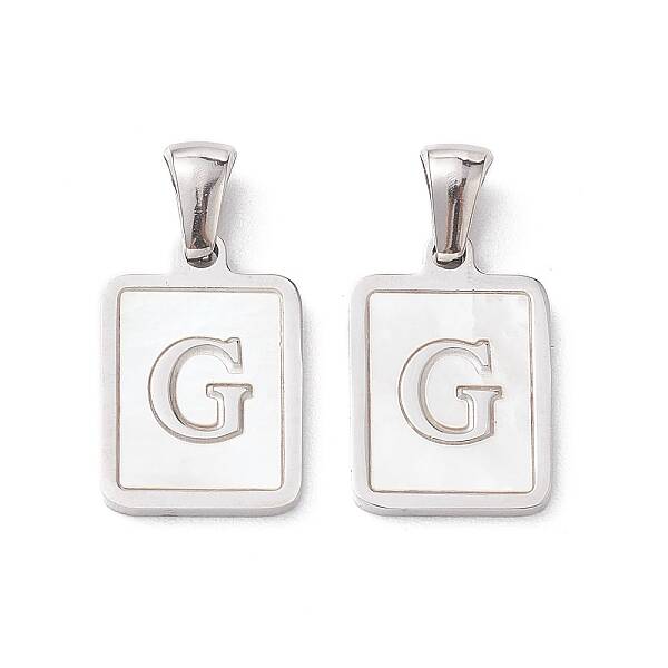 304 Stainless Steel Pave Shell Pendants