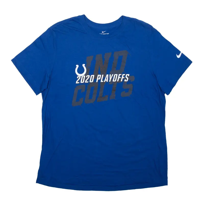 NIKE Indiana Colts USA T-Shirt Blue Short Sleeve Mens XL