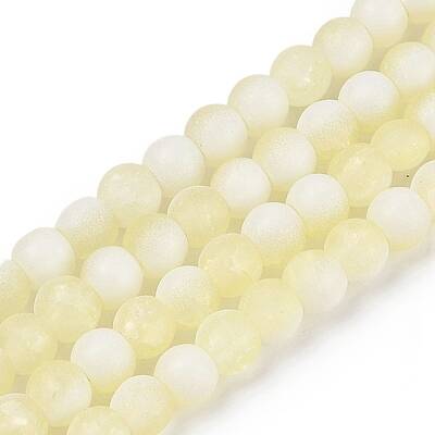 Frosted Crackle Glass Beads Strands