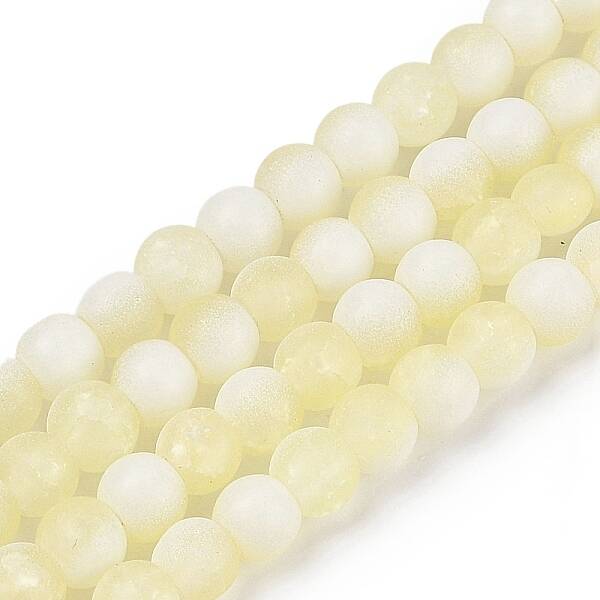 Frosted Crackle Glass Beads Strands