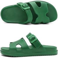 CUBUFLY Women's Flat Sandals with Arch Support, Summer Beach Slides Adjustable Buckle, Comfort Lightweight Cushion Slip on H-...