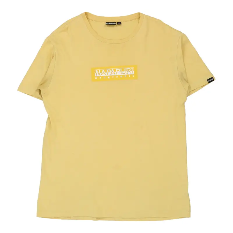 Napapijri T-Shirt - Large Yellow Cotton