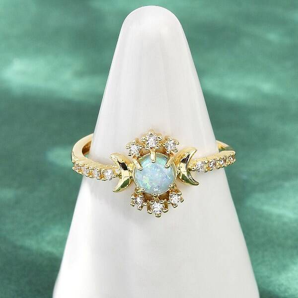 Brass Micro Pave Cubic Zirconia Finger Rings