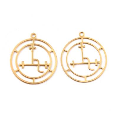 304 Stainless Steel Sigil of Lilith Pendants