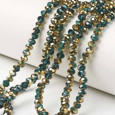 Electroplate Transparent Glass Beads Strands
