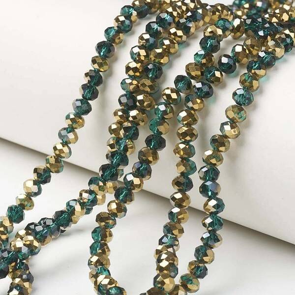 Electroplate Transparent Glass Beads Strands