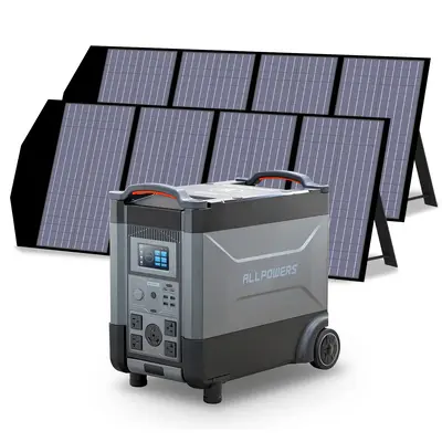 ALLPOWERS 4000W Solar Generator (R4000 + SP029 140W Solar Panel) R4000 +2PCS SP029 140W Solar Panel