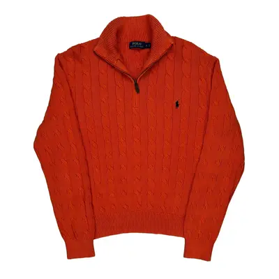 Ralph Lauren 1/4 Zip - Large Orange Cotton