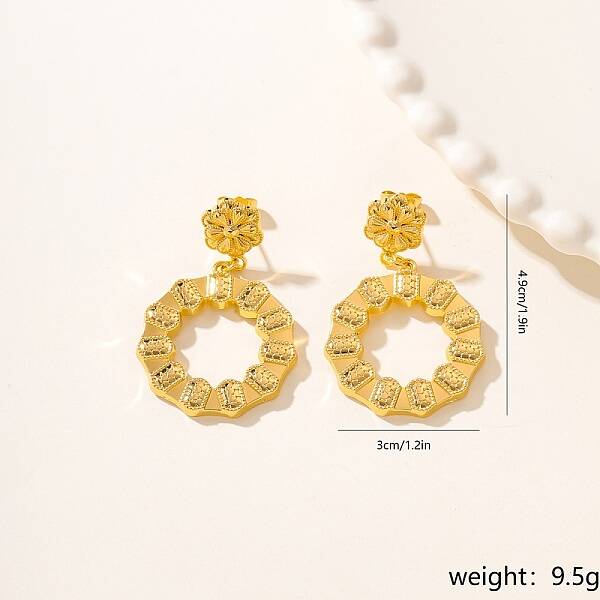 Vintage Exaggerated Metal Flower Heart Earrings for Party Wedding.