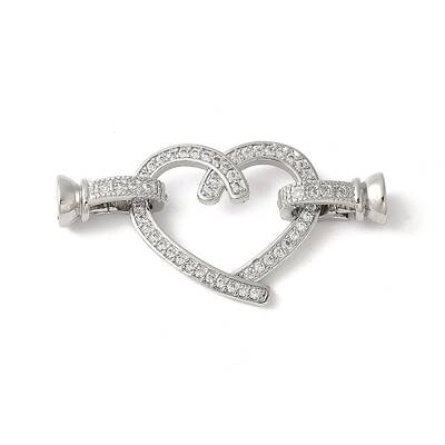 Brass Micro Pave Clear Cubic Zirconia Fold Over Clasps