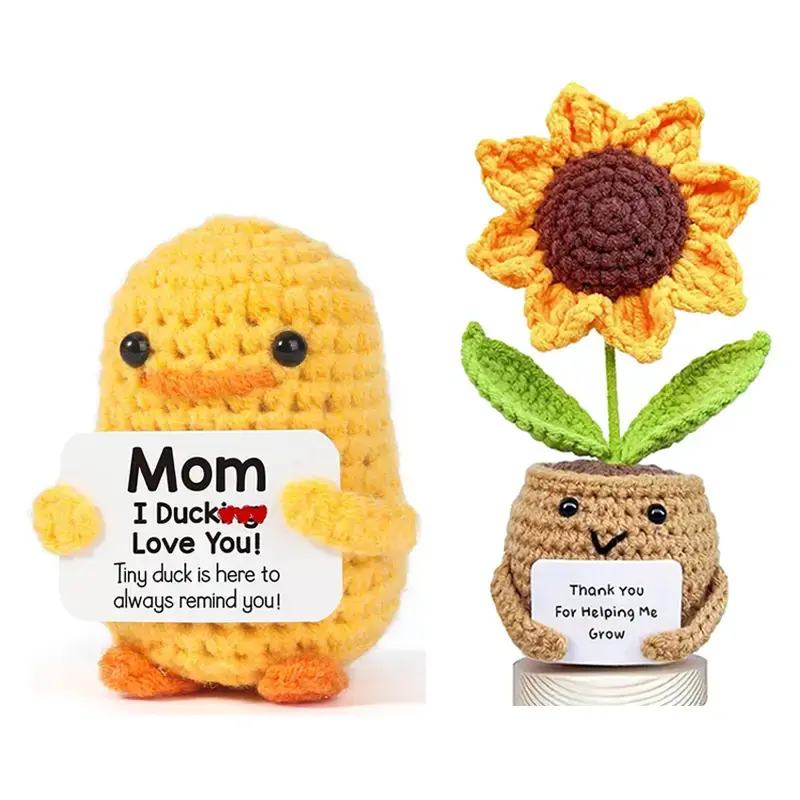 Funny Birthday Gifts for Mom – I Duck Love You Mom, Handmade Crochet Cute Small Duck Unique Presents for Mother's Day Mama ...
