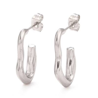 Non-Tarnish 304 Stainless Steel C-shape Stud Earrings