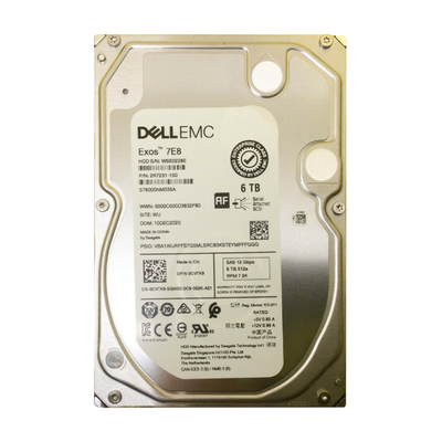 CVTK9 Dell 6TB 12Gb/s SAS 7200 3.5-inch 256MB Hard Drive
