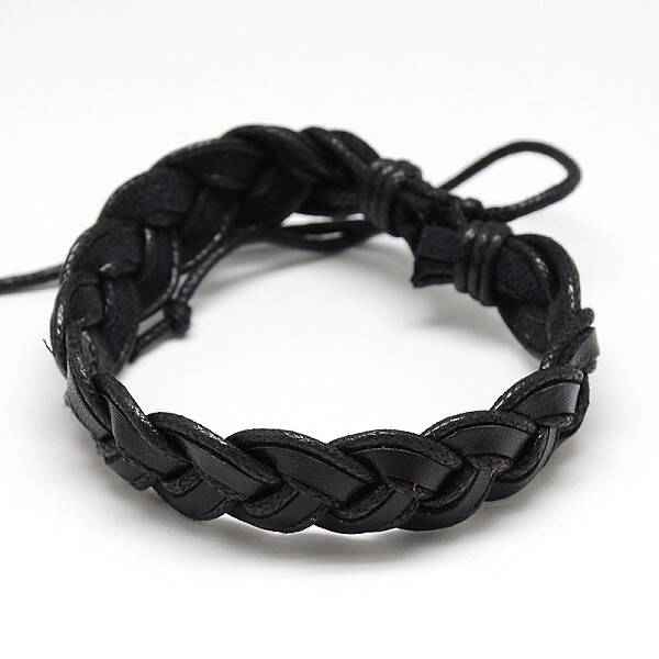 Trendy Unisex Casual Style Braided Waxed Cord and Leather Bracelets