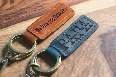 PAPA KEYCHAIN, Leather Keychain, Papa Gift, Gifts for Papa, Papa CHRISTMAS Gifts, Papa Gifts, Custom Papa Christmas Keychain,...