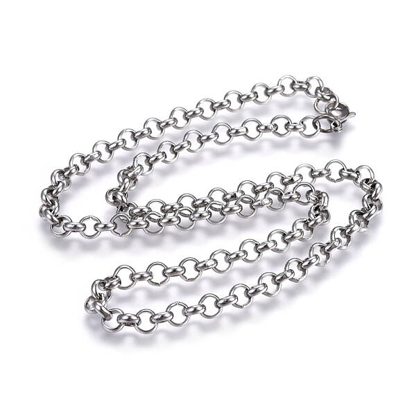 Non-Tarnish 304 Stainless Steel Rolo Chain Necklaces