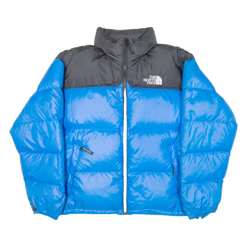 THE NORTH FACE 700 Insulated Mens Puffer Jacket Blue Nylon Hooded XL