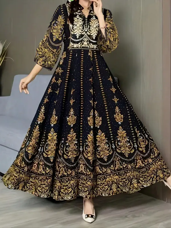 Women's Islamic Dress, Elegant Dress for Party Holiday Wedding, Ladies Spring & Fall Clothes