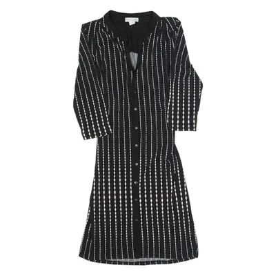 MONSOON Womens Shirt Dress Black Striped Midi UK 8