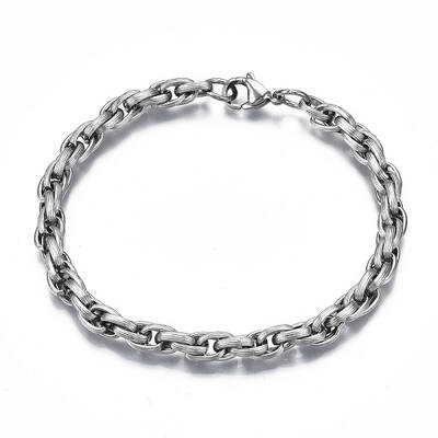 Non-Tarnish 201 Stainless Steel Rope Chain Bracelet for Men Women