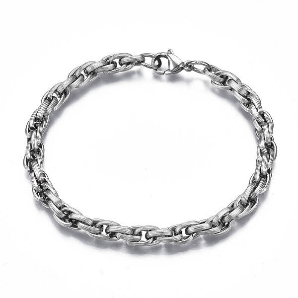 Non-Tarnish 201 Stainless Steel Rope Chain Bracelet for Men Women