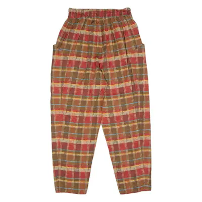 MARELLA Floral Tartan Womens Trousers Brown Regular Tapered W26 L25