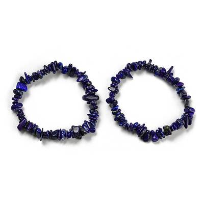 Natural Lapis Lazuli Chip Beaded Stretch Bracelet