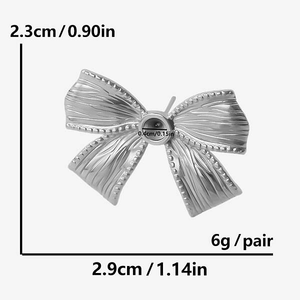 304 Stainless Steel Stylish Bowknot Stud Earrings