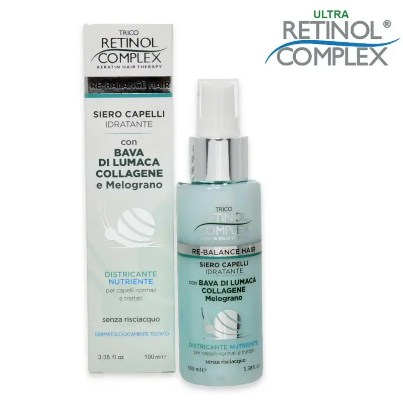 Keratin Complex Siero Capelli Idratante 100 Ml Bava Di Lumaca Collagene & Melograno