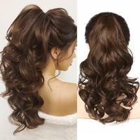ZGYAIR Ponytail Extensions 16 inch Claw Clip on Ponytail Extensions  Synthetic Curly Wavy Pony Tails Hairpieces for Women Dai...