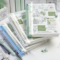 240-Page A5 Clear Soft Cover Loose-Leaf Lattice Book with Perforated Pages, Detachable Spiral, Waterproof Design, Daily Offic...