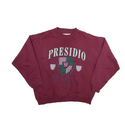 BIG COTTON The Presidio Sweatshirt Maroon Mens L